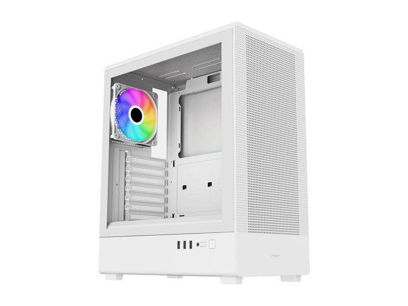 FSP Корпус ATX Miditower M221-WA, USB3.0 x 1/USB2.0 x 2, White