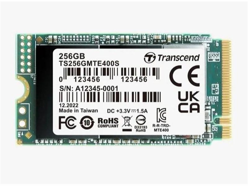 Твердотельный диск 256GB Transcend MTE400S, 3D TLC NAND, M.2 2242 ,PCI-E 4x [ R/W - 2000/1000 MB/s]