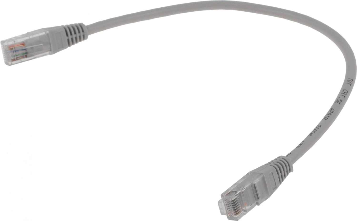 Патч-корд Lanmaster TWT-45-45-0.3-GY UTP RJ-45 вил.-вилка RJ-45 кат.5E 0.3м серый ПВХ (уп.:1шт)