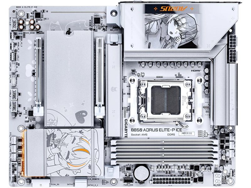 Материнская плата Gigabyte B850 A ELITE-P ICE Socket AM5 AMD B850 4xDDR5 ATX AC`97 8ch(7.1) 5Gigabit RAID+HDMI