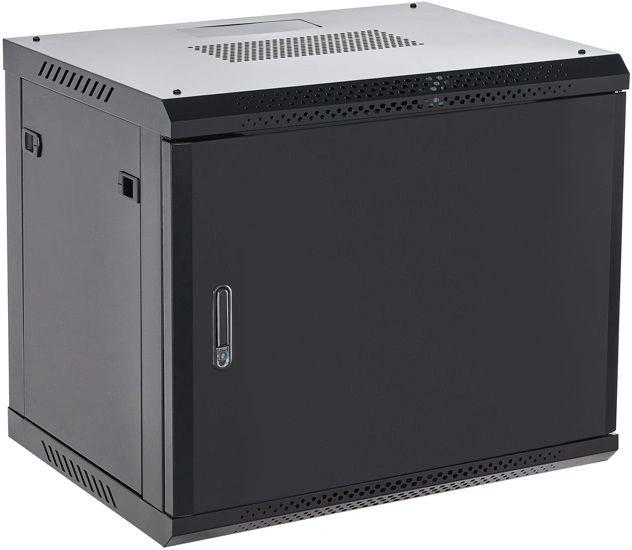 Шкаф коммутационный Rexant (04-0954-122) настенный 9U 400x542мм пер.дв.металл черный металл