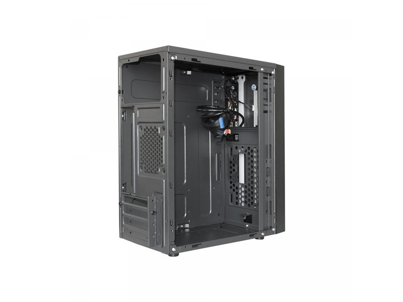 Корпус EXEGATE MINITOWER mATX W/PSU с окном 2xUSB+USB30 HD аудио черный с RGB подсветкой mEVO-9301 EX283754RUS