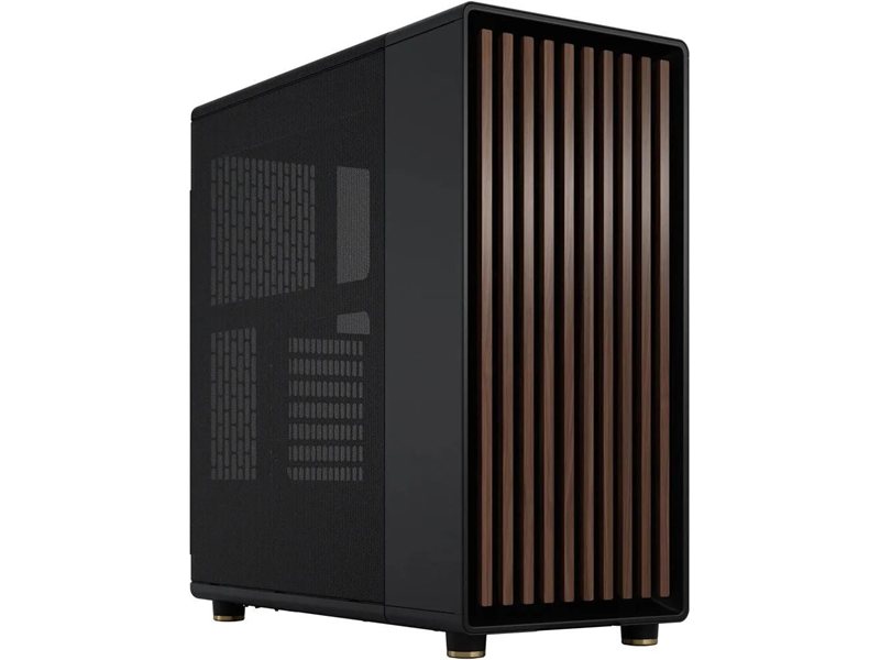Корпус без блока питания/ Case Fractal Design North, Midi-Tower, 2x140mm, 2xUSB-A 3.2 + 1xUSB 3.2 Type-C ATX, mATX, mITX Wood panel, Charcoal Black