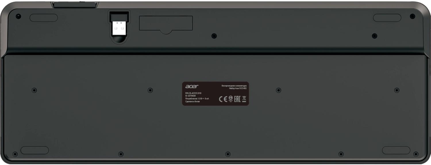 Клавиатура + мышь Acer OCC402 клав:черный мышь:черный USB беспроводная slim Multimedia (ZL.ACCCC.018)