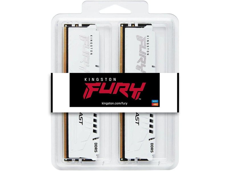 Память оперативная/ Kingston 64GB 5600MT/s DDR5 CL36 DIMM (Kit of 2) FURY Beast White EXPO