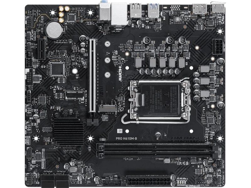 Материнская плата MSI PRO H610M-B Soc-1700 Intel H610 2xDDR5 mATX AC`97 8ch(7.1) GbLAN+HDMI+DP
