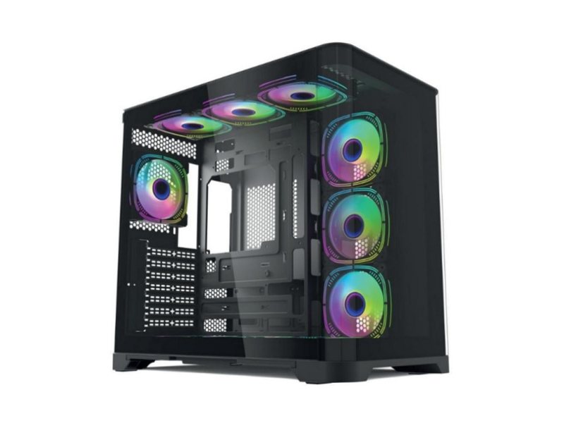 Корпус для ПК Forza Forza FZ-G42B Seaview TG ATX Case, black, w/o psu, Curved Tempered glass front panel, 1x3,5", 3x2,5