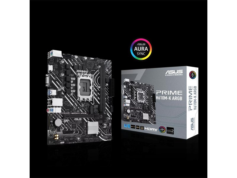 Материнская плата/ PRIME H610M-K ARGB//LGA1700 H610 U32 GEN 1 M.2 AURA MB