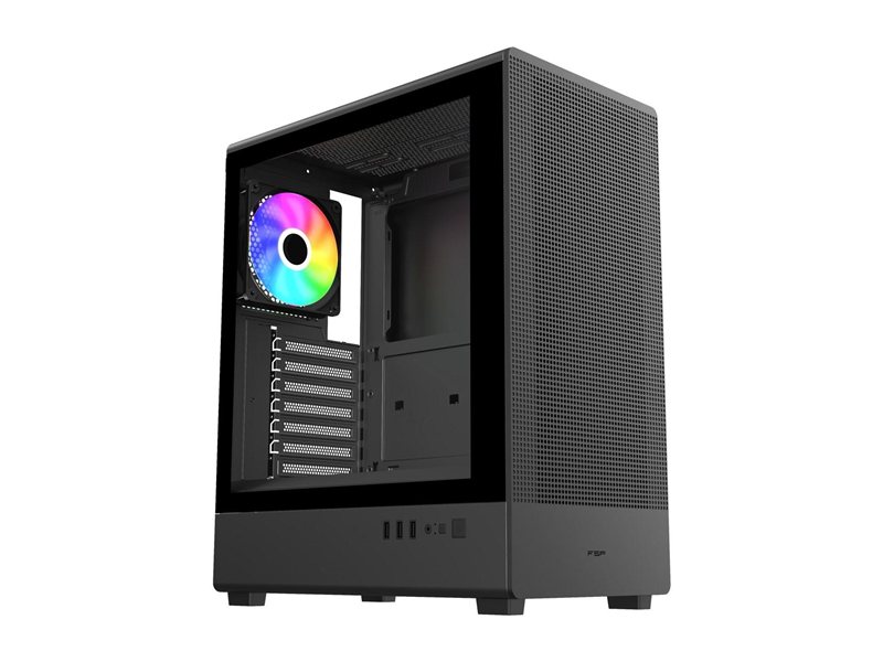 FSP Корпус ATX Miditower M221-BA, USB3.0 x 1/USB2.0 x 2, Black