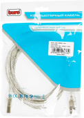Кабель Buro USB2.0-AM/BM-3-TRANS USB A(m) USB B(m) 3м прозрачный [USB2.0-AM/BM-3-TRANS]