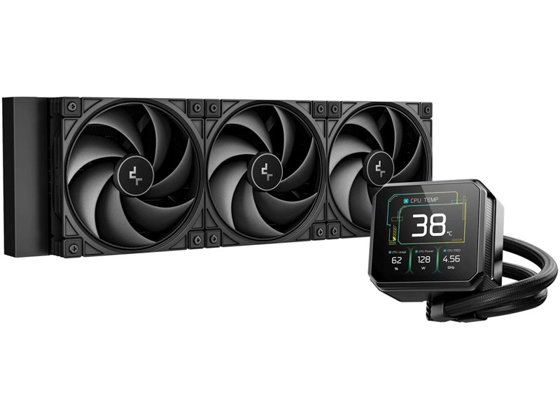 Система водяного охлаждения Deepcool Spartacus 360 ARGB Soc-AM5/AM4/1200/1700/1851 черный 4-pin 32.23dB Al LCD 320W 2073gr Ret (R-SPT360-BKDSMP-G-1)