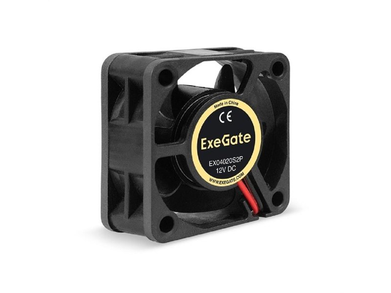 Exegate EX294955RUS Вентилятор 12В DC ExeGate EX04020S2P (40x40x20 мм, Sleeve bearing (подшипник скольжения), 2pin (разъем 2.54), 6500RPM, 28dBA)