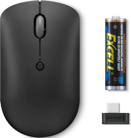 Мышь Lenovo 400 черный оптическая 2400dpi беспров. USB-C 3but (GY51D20865)