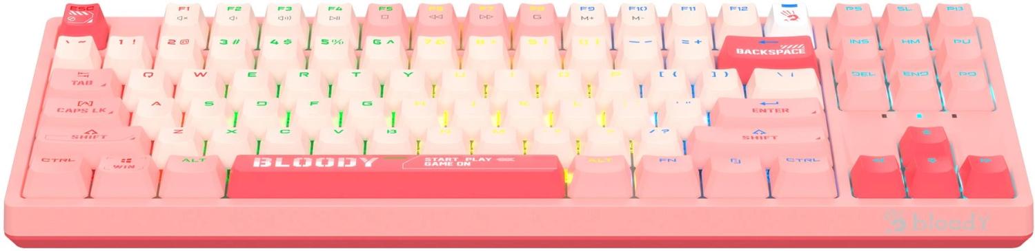 Клавиатура A4Tech S87 Energy механическая розовый USB for gamer LED (S87 USB ENERGY PINK) кабель 1.8м