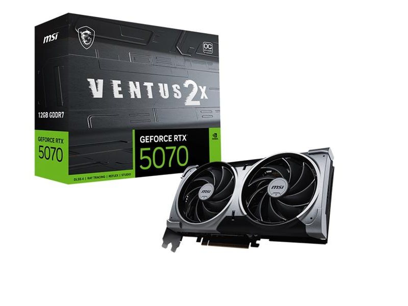 Видеокарта MSI RTX 5070 12G VENTUS 2X OC//RTX 5070, HDMI, DP*3, 12G, D7 (незначительное повреждение коробки)