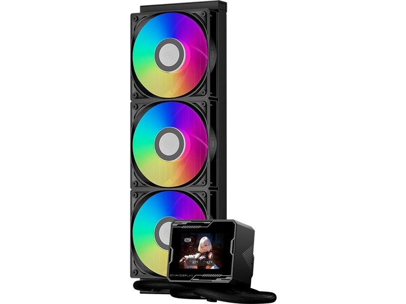 Система водяного охлаждения PcCooler GT360M Display ARGB Soc-AM5/AM4/1200/1700/1851 черный 4-pin 15-33.7dB Al LCD 310W Ret (GT360M-BKAWXX-GL)