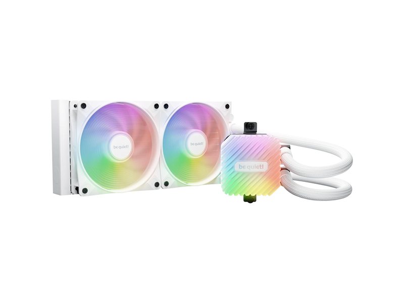Водяное охлаждение для процессора/ Water Cooling System be quiet! LIGHT LOOP 240mm white (250W, 240mm, White, ARGB/ Fans: 2x120mm, 61.8CFM, 34.9dBA, 2100RPM/ Pump 2900RPM, Rad thickness 27mm/ S: 1851, 1700, 1200, 115X, AM5, AM4)