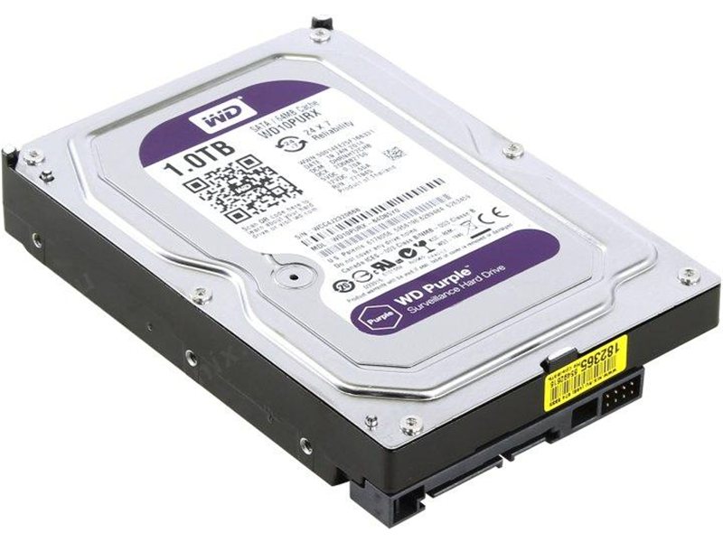 Жесткий диск/ HDD WD SATA3 1Tb Purple Video 64Mb