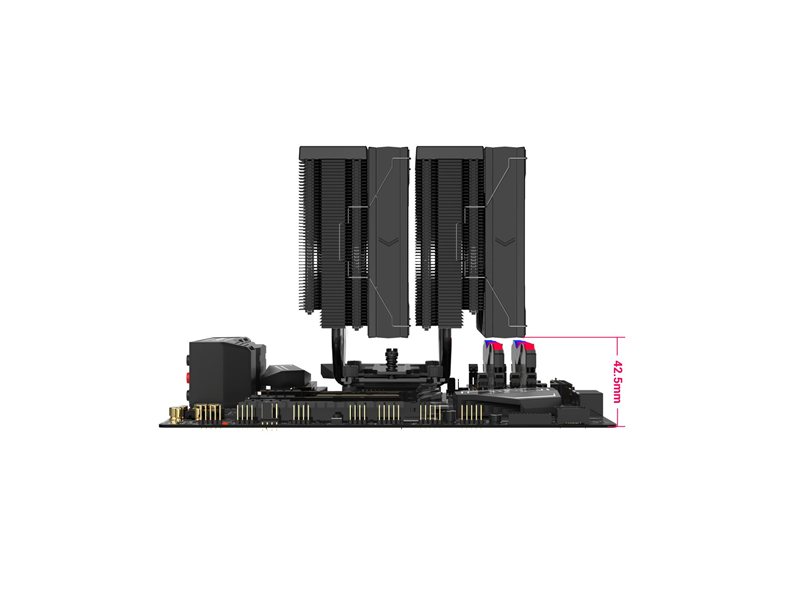 Кулер для процессора/ CPU Cooler SAMA A60B (265W, 4-pin PWM, 156.5mm, 6x6mm, 2x120mm, 78CFM, 29dBA, 2200RPM, S: 1851/1700/1200/115X, AM5/AM4, black)
