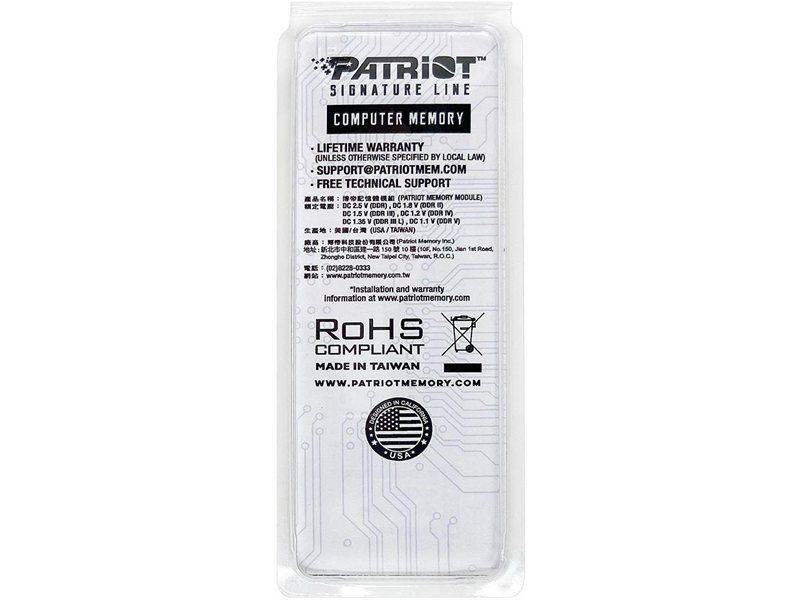 Память DDR5 16GB 4800MHz Patriot PSD516G480081S RTL PC5-38400 CL40 SO-DIMM 262-pin 1.1В dual rank Ret