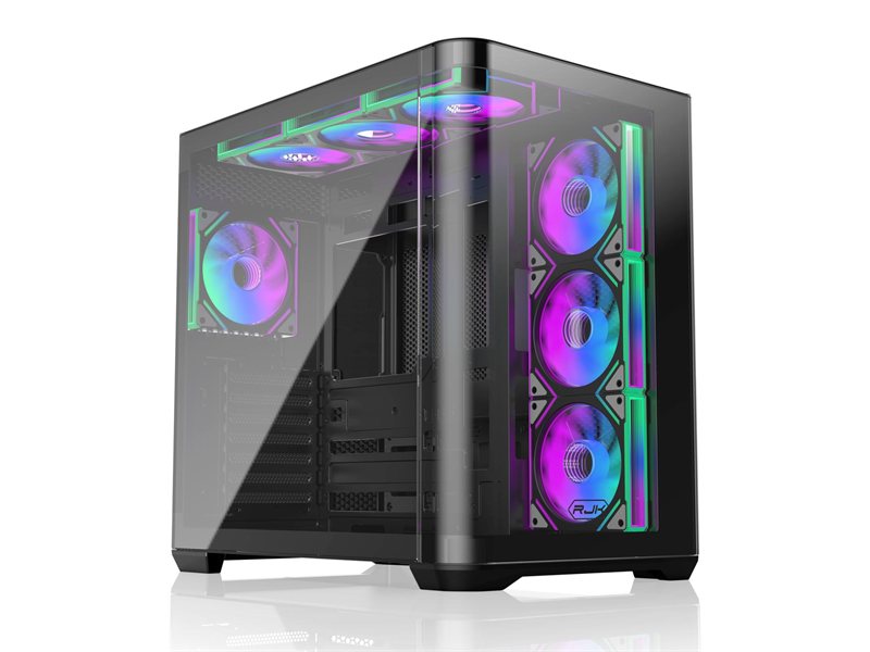 Корпус без блока питания/ Case Raijintek ATREUS BT7, Midi-Tower, TG, 7x120mm ARGB, 2xUSB-A 3.0 + 1xUSB Type-C , E-ATX, ATX, mATX, mITX Black