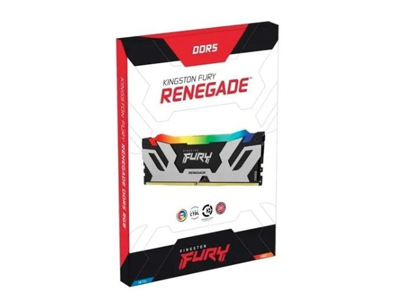 Память DDR5 16GB 6400MHz Kingston KF564C32RSA-16 Fury Renegade XMP RGB RTL Gaming PC5-51200 CL32 DIMM 288-pin 1.4В dual rank с радиатором Ret