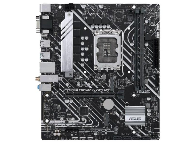 ASUS PRIME H610M-A WIFI D4 (Socket 1700, mATX, 2xDDR4(64GB), VGA/HDMI/DP, 1xPCIe 4.0x16/1xPCIe 3.0, 1xLAN, Wi-Fi, BT, 4xSATA 6Gb/s, 2xM.2, 2xUSB 3.2, 4xUSB 2.0, 2xPS/2)
