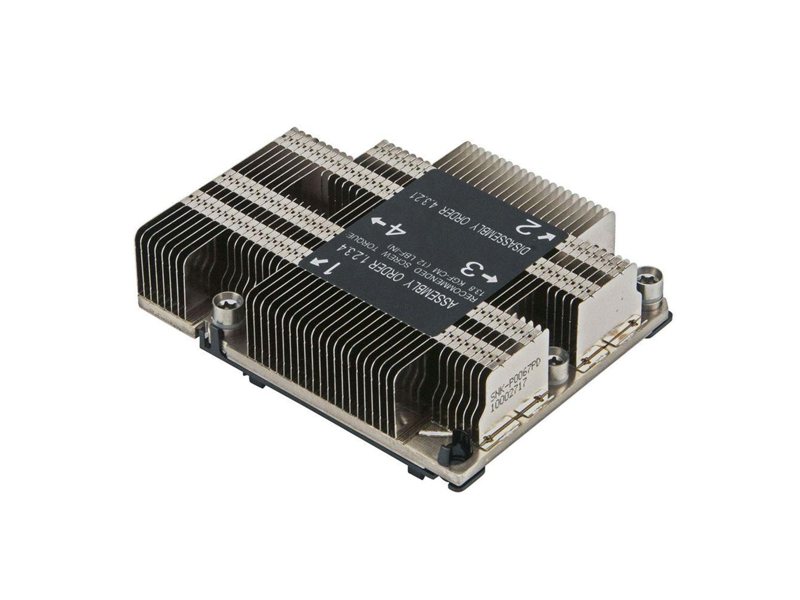 Пассивный кулер SuperMicro SNK-P0067PD в корпус 1U и в сокет LGA3647-0, рассеивает до 140Вт тепла