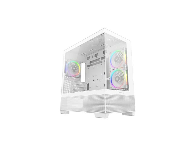 корпус Deepcool CG380 3F WH без БП, боковое окно (панорама), 3x120mm ARGB PWM вентилятора, белый, mATX (R-CG380-WHAGM3-G)