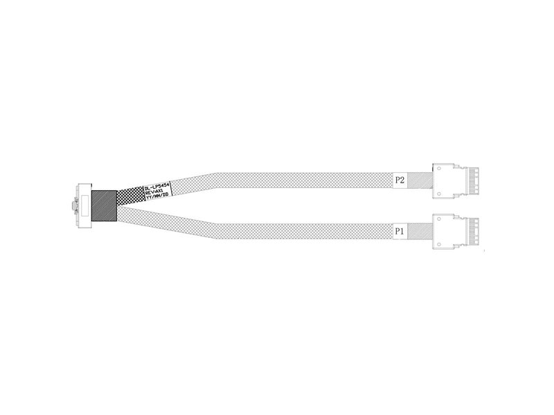 Кабель DiliVing DL-LP5454 Slimline LP x8 (SFF8654LP угловой) -to- 2 Slimline SASx4 (SFF8654), 85 Ohm, PCI Gen4, 80cm,
