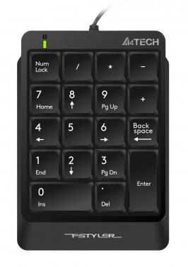 Числовой блок A4Tech FK13P черный USB slim для ноутбука (FK13P BLACK) кабель 1.5м