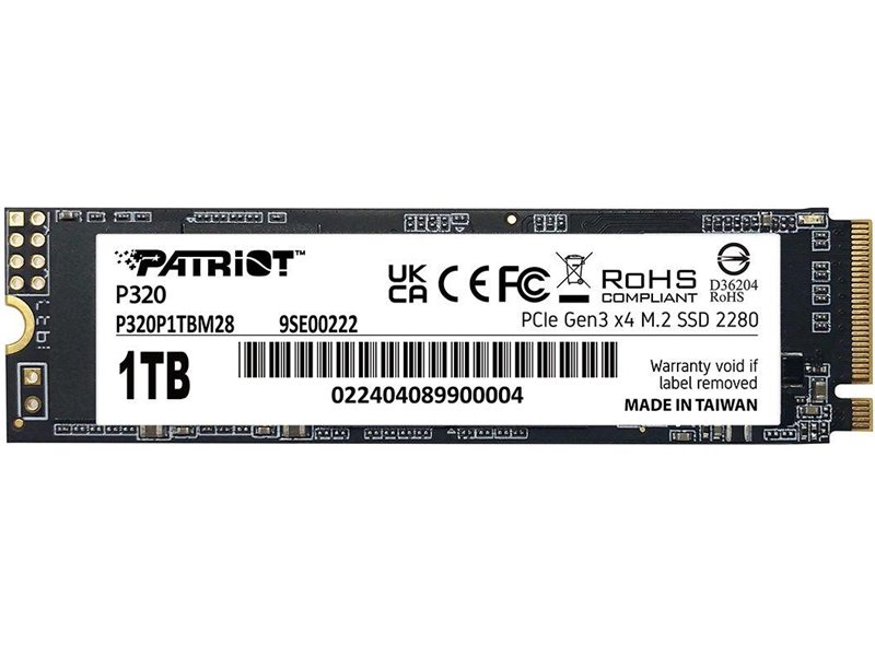 Накопитель SSD Patriot PCIe 3.0 x4 1TB P320P1TBM28 P320 M.2 2280