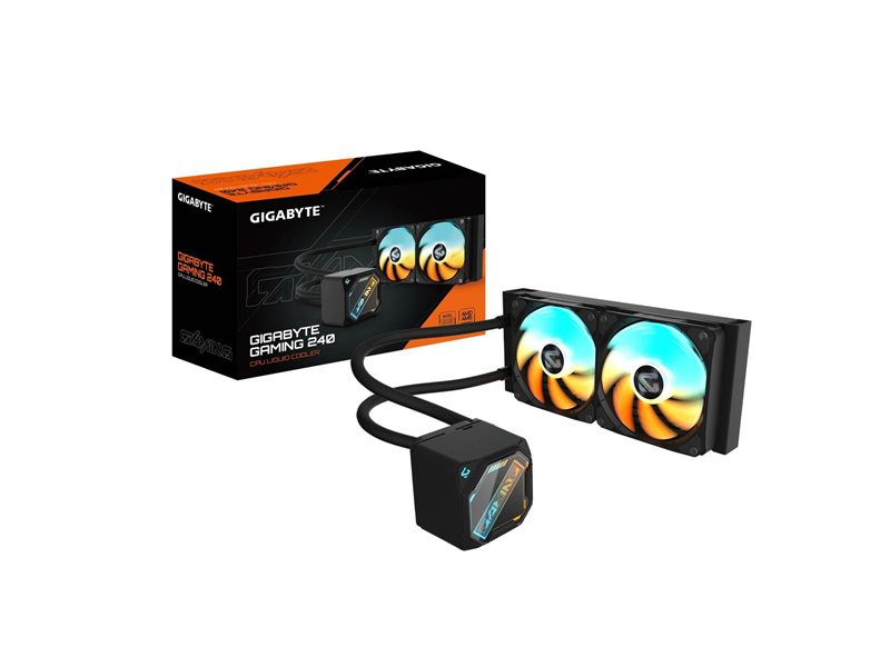Жидкостная система охлаждения GIGABYTE Gaming GME 240 2 x 120mm ARGB Fan, LGA 1200, LGA 1700, LGA 1851, AM5, AM4