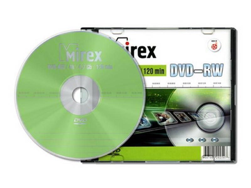 Диск DVD-RW Mirex 4.7 Gb, 4x, Slim Case (1), (1/50)