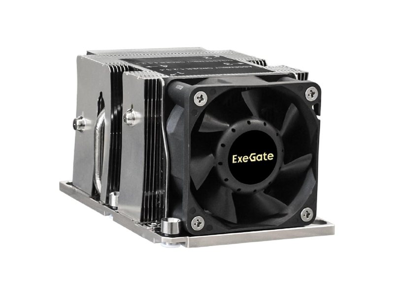 Exegate EX293440RUS Кулер ExeGate ESNK-P0068APS4.PWM.2U.3647.Cu {Al+Cu, 2U, 3 тепл. трубки, LGA3647, TDP 205W, Fan 80mm, PWM, 2100-6800RPM, 2 ball bearing, 4pin, 52db, 410г, на винтах, с термопастой}