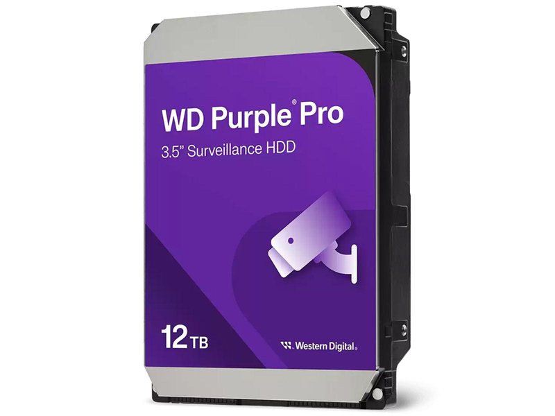 Жесткий диск Western Digital Purple Pro HDD 3.5" SATA 12Tb, 7200 rpm, 256MB buffer (DV&NVR + AI), WD121PURP, 1 year
