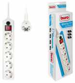 Сетевой фильтр Buro 500SH-5-W 5м (5 розеток) белый (коробка)