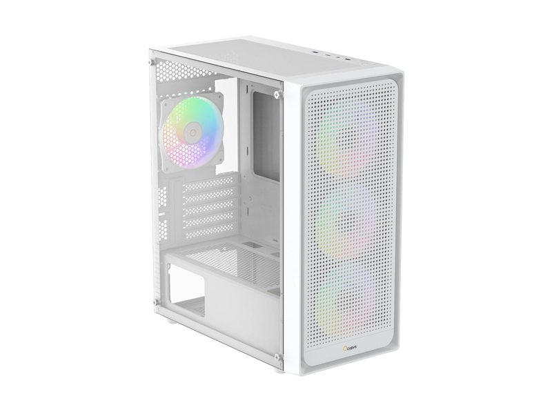 Корпус ПК без блока питания/ Case Ocypus Gamma C50 WH ARGB, Mini-Tower, TG, 4x120mm ARGB, 1xUSB-A 3.0 + 2xUSB 2.0, mATX, mITX White