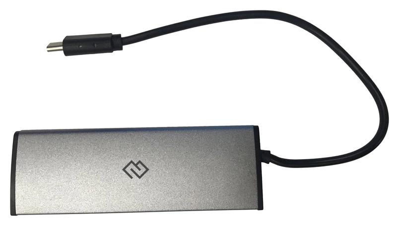 Разветвитель USB-C Digma HUB-4U2.0-UC-DS 4порт. серебристый