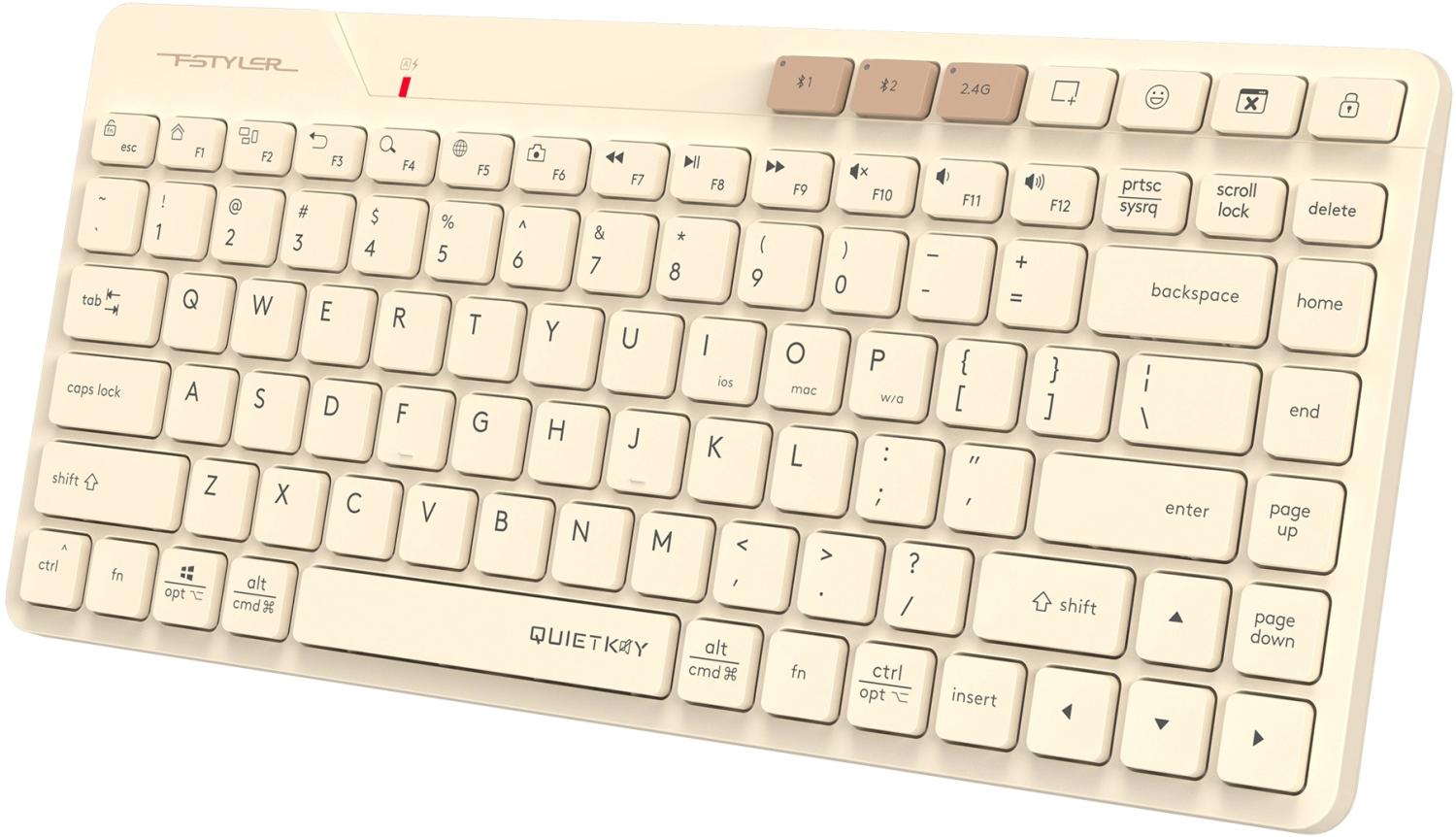 Клавиатура A4Tech FBK26C AS бежевый USB беспроводная BT/Radio slim Multimedia