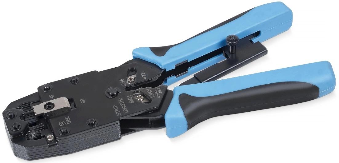 Инструмент обжимной Cabeus HT-2008AR для RJ-45/RJ-12/RJ-11 черный/синий