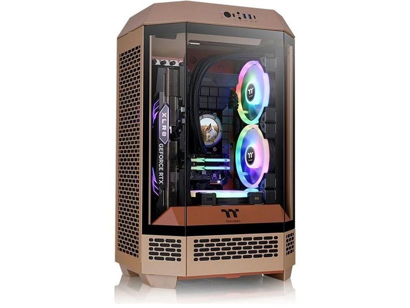Корпус Thermaltake The Tower 300 Gravel Send коричневый без БП mATX 8x120mm 6x140mm 2xUSB3.0 audio bott PSU