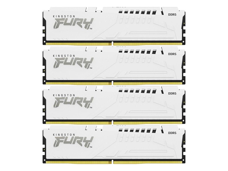 Память оперативная/ Kingston 128GB 5600MT/s DDR5 CL40 DIMM (Kit of 4) FURY Beast White XMP