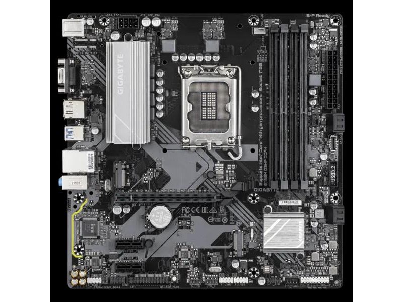 Материнская плата/ MB GIGABYTE INTEL B760 s1700, 4xDDR4(128GB), D-SUB/HDMI 2.1/DP, 1xPCIe 4.0x16, 2xPCIe 3.0, 1xLAN, 4xSATA 6Gb/s, 2xM.2, 3xUSB 3.2, 2xUSB 2.0, 1xPS/2, mATX