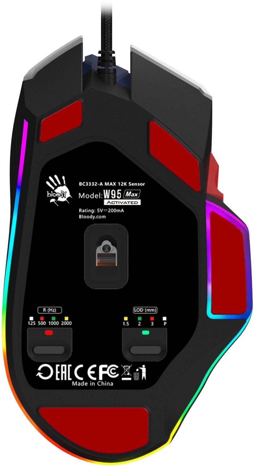 Мышь A4Tech Bloody W95 Max Sports синий/белый оптическая 12000dpi USB 10but (W95 MAX SPORTS NAVY)