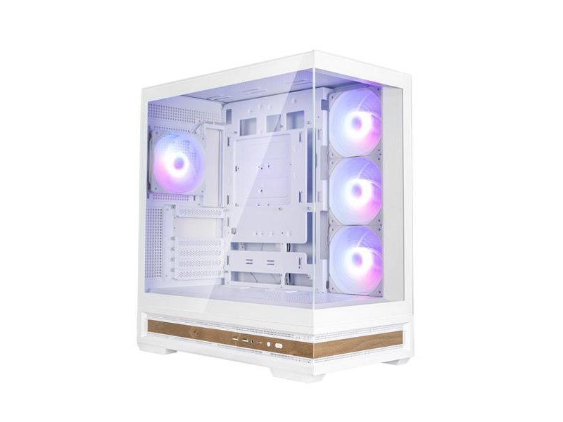 корпус ZALMAN P40 NAMU, ATX, WHITE, WINDOW, WOODEN ELEMENTS, 2xCombo(2.5” or 3.5”), 1xUSB TYPE-C, 2xUSB3.0, SIDE 3x120mm ARGB, REAR 1x120mm ARGB