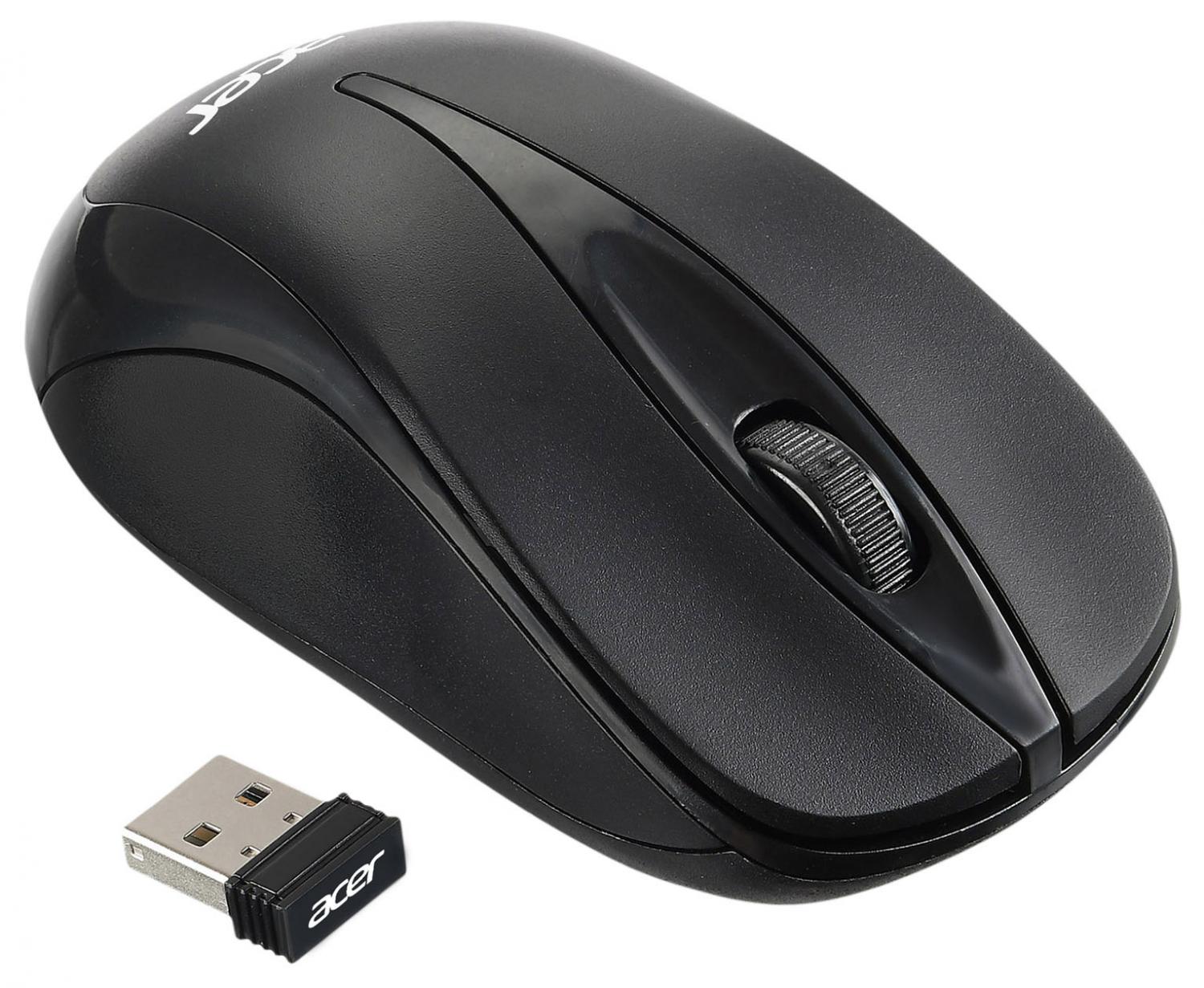 Мышь Acer OMR131 черный оптическая 1000dpi беспров. USB для ноутбука 3but (ZL.MCEEE.01E)