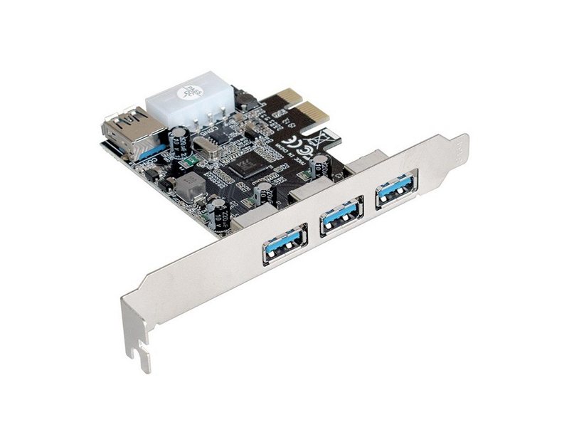 Контроллер Exegate Контроллер ExeGate EXE-367 (PCI-E x1 v2.0, 3*USB3.0 ext. + 1*USB3.0 int., разъем доп.питания, VIA Labs Chipset VL805)