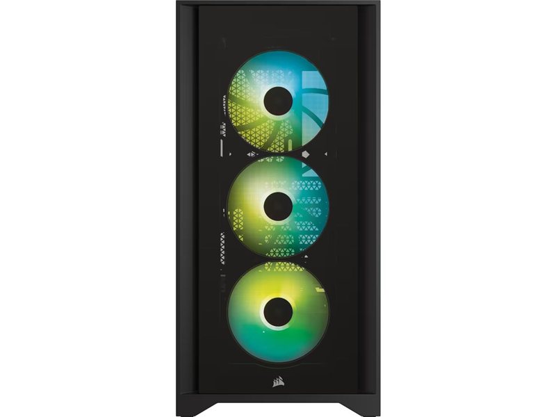 Корпус без блока питания/ Case Corsair iCUE 4000X RGB, Midi-Tower, TG, 3x120mm RGB, 1xUSB-A 3.2, 1xUSB 3.2 Type-C, E-ATX, ATX, mATX, mITX Black