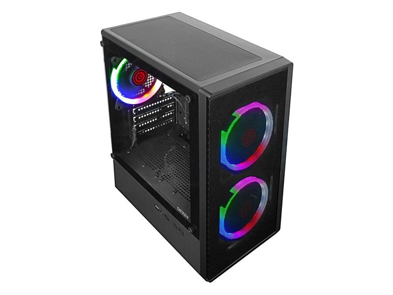 Корпус Ginzzu CL405 mATX FAN 3*12 FRGB (12RR4) передняя панель Сетка